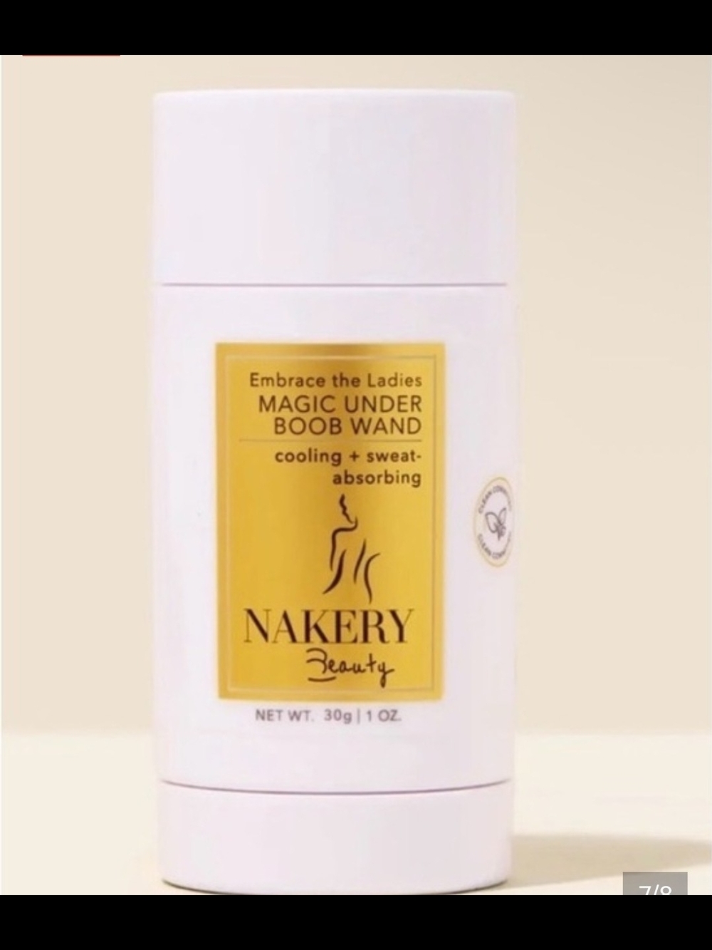 Nakery Beauty Magic Under Boob Wand - Yellow Cooling Sweat-Absorbing Stick